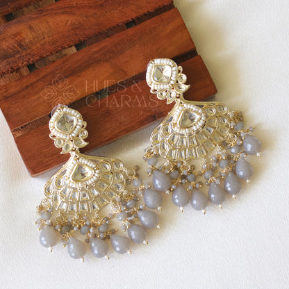 CLASSIC DROP BALI EARRINGS - GREY