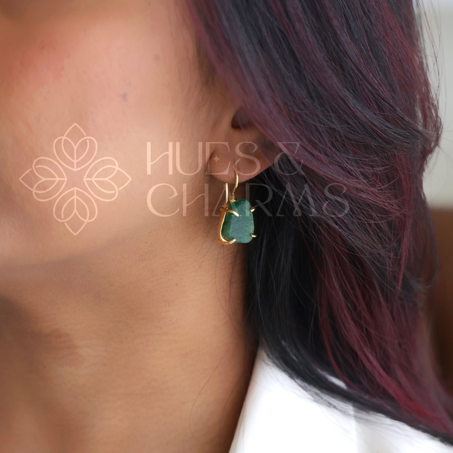 MINIMAL RAW STONE DROPS EARRINGS
