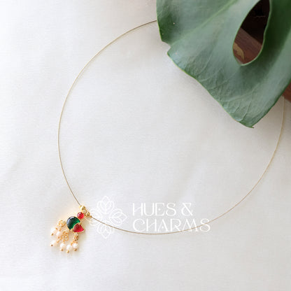 GOLDEN DUCK CHARM FLOATING NECKPIECE (COLOURS AVAILABLE)