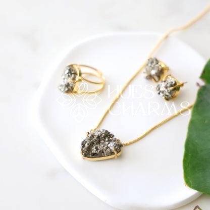 GOLDEN RAW PYRITE LUXE SET