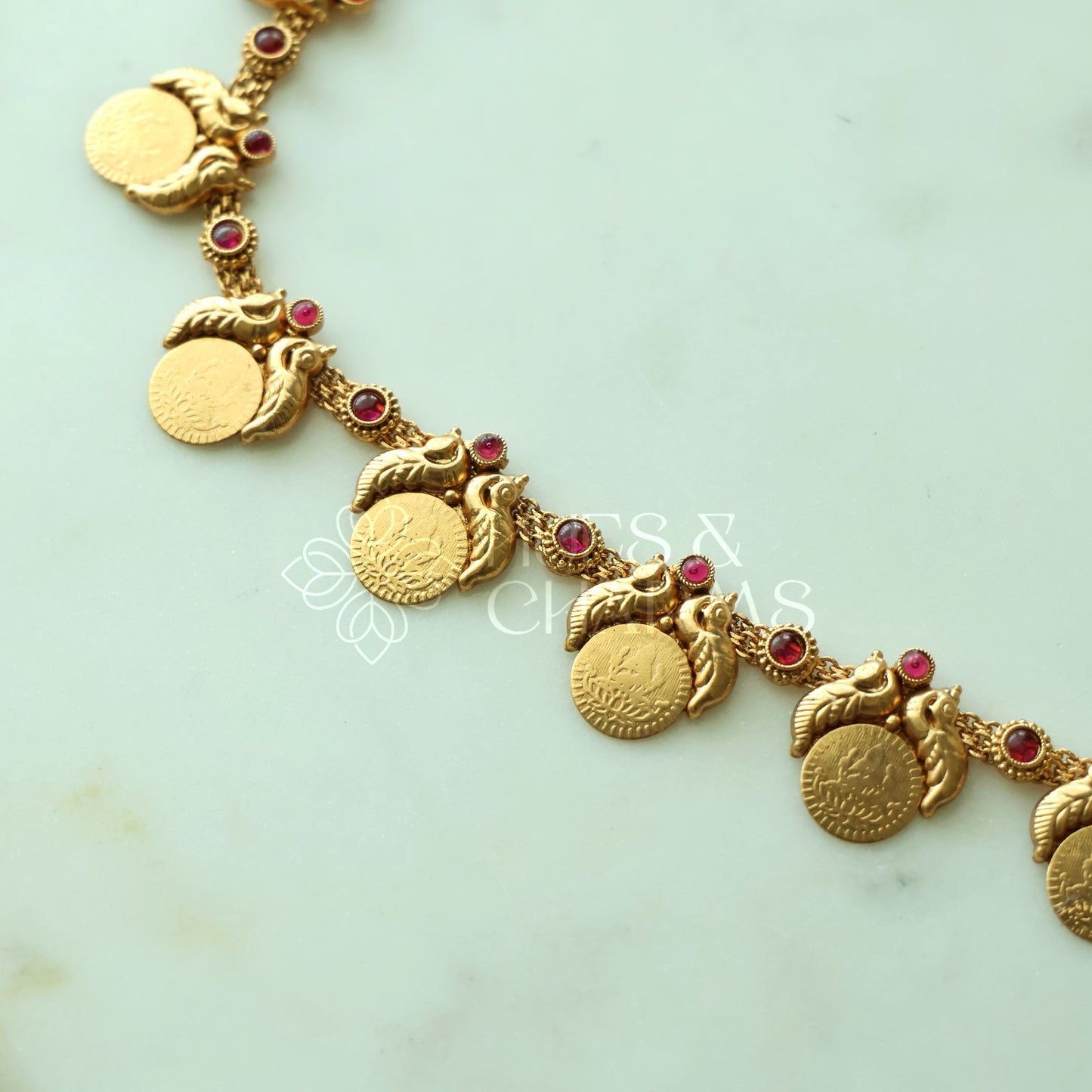GOLDEN  SWARNA LAKSHMI MAYURA HAARAM SET