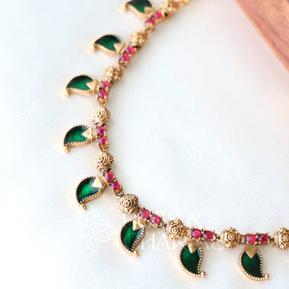 TRADITIONAL PALAKKA VAIDEHI NECKLACE SET (Colours available)