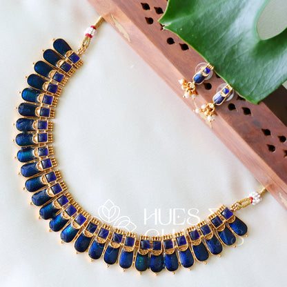 GOLDEN PALAKKA RATNAM NECKLACE SET (COLOURS AVAILABLE)