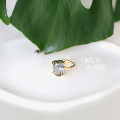 GLOSSY TWILIGHT OVAL ADJUSTABLE RING (COLOURS AVAILABLE)