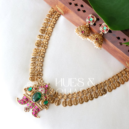 GOLDEN HERITAGE MAHALAKSHMI KASU MALA HAARAM SET