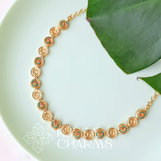 GOLDEN RAGA AD NECKLCE |GOLD PLATED (Colours available)