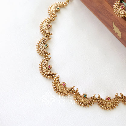 TRADITIONAL DIYA NECKLACE SET (COLOURS AVAILABLE)