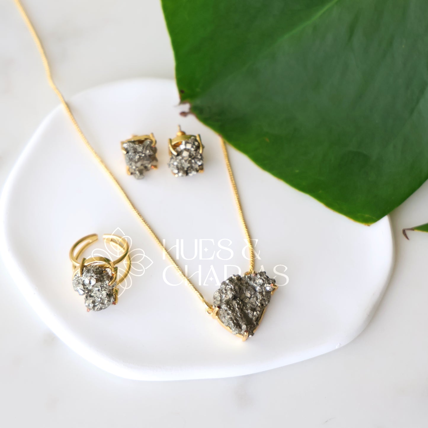 GOLDEN RAW PYRITE LUXE SET