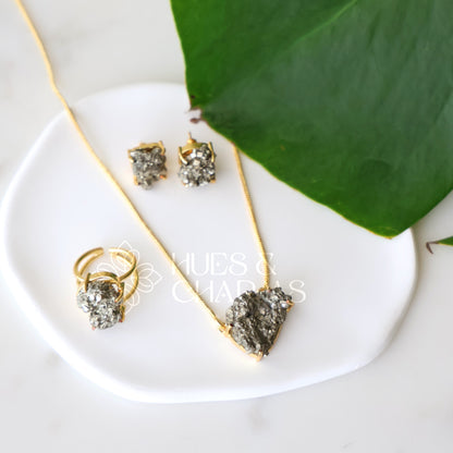 GOLDEN RAW PYRITE LUXE SET