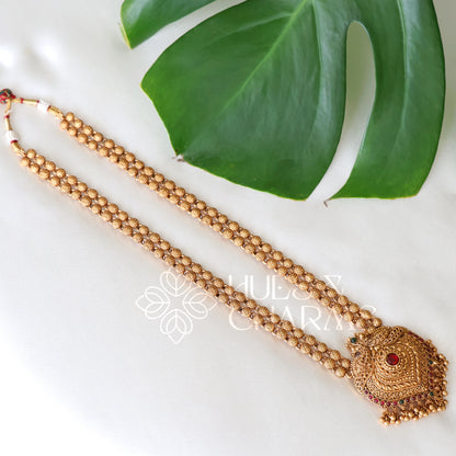 GOLDEN MAYURA RATNA HARAM SET