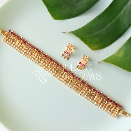 TRADITIONAL STATEMENT ELAKKATHALI NECKLACE SET| GOLD PLATED