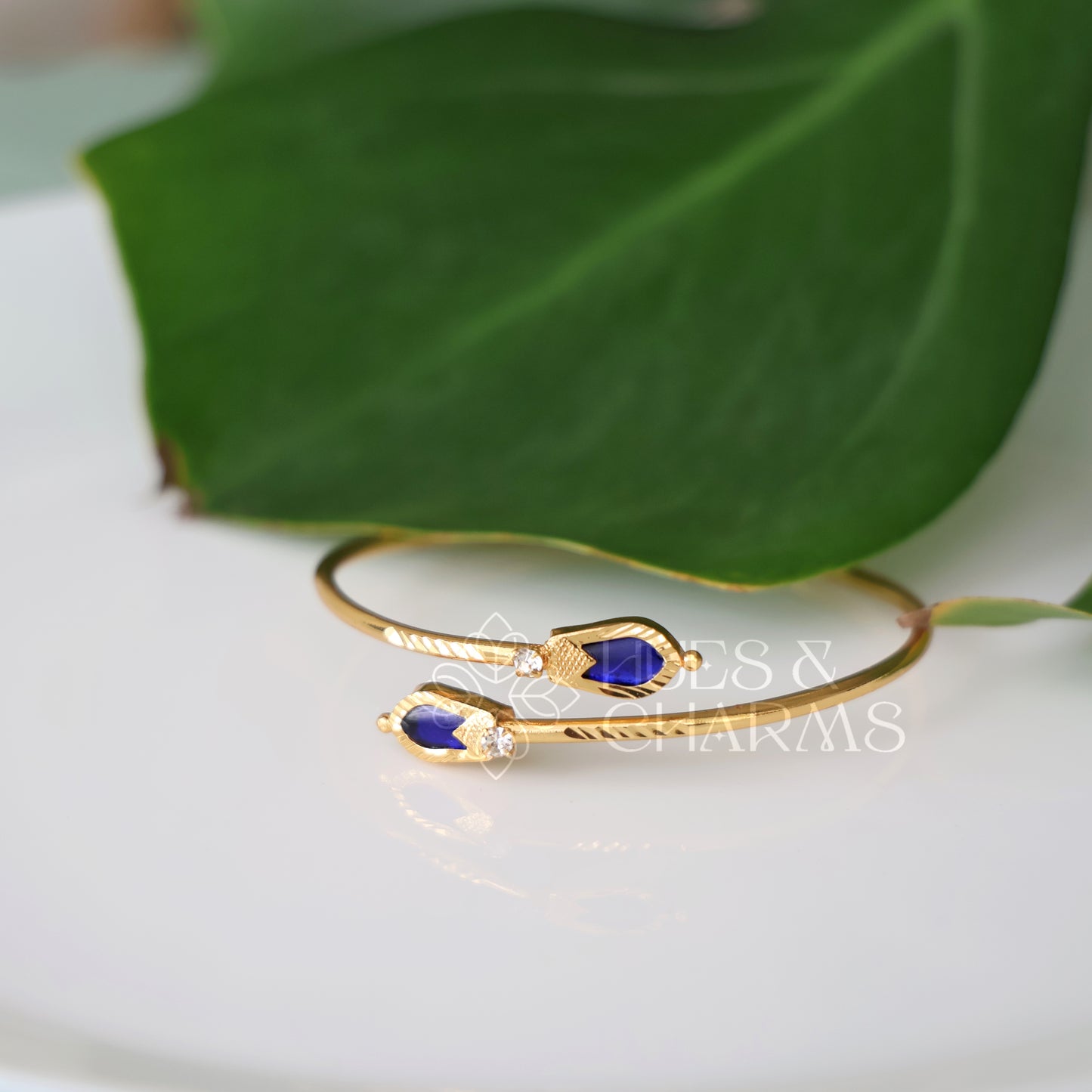 TRADITIONAL NAGAPADAM ADJUSTABLE BANGLE |GOLD PLATED ( Colours available)