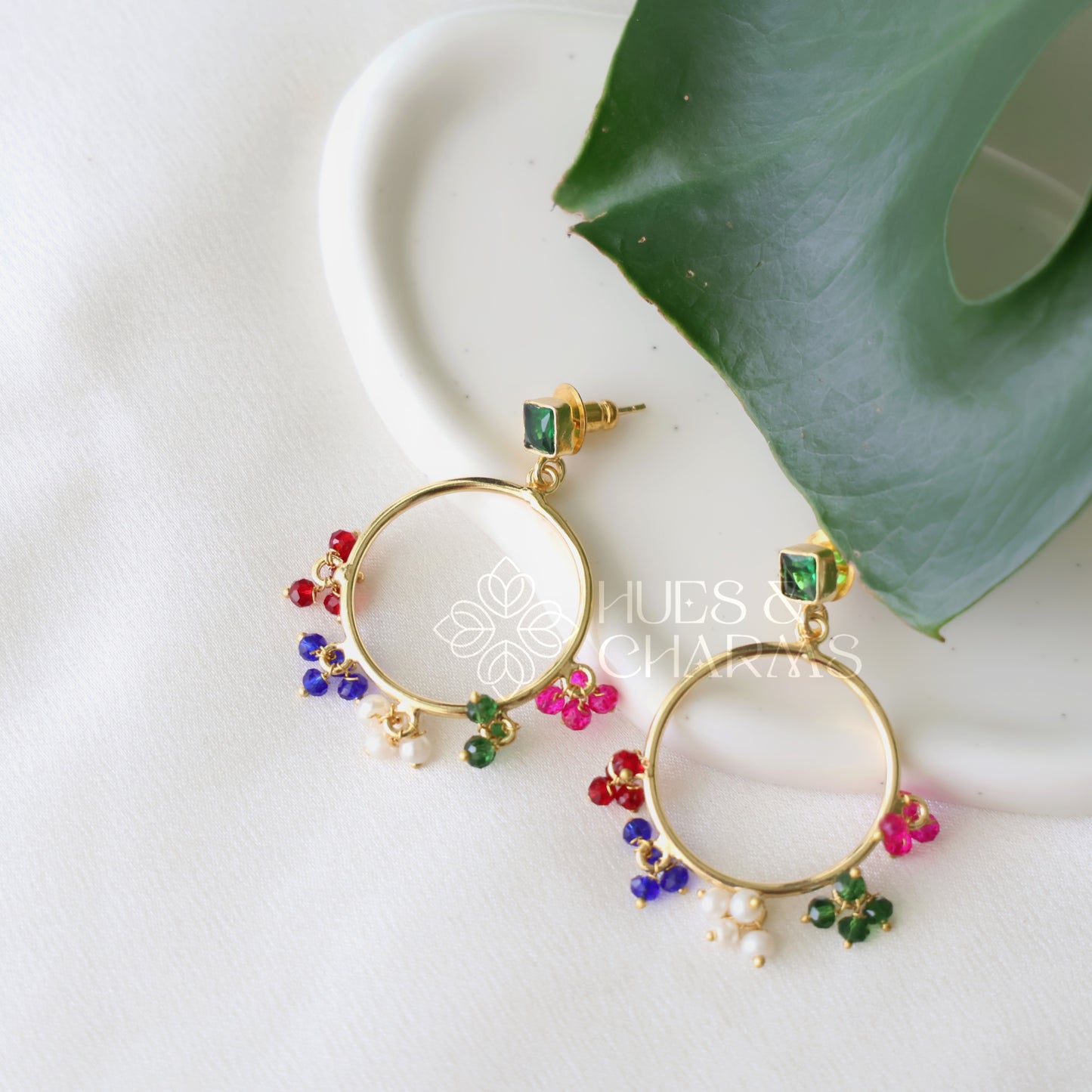GOLDEN RANGOLI HOOPS EARRINGS