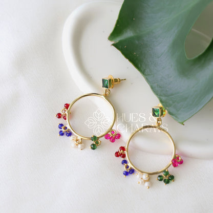 GOLDEN RANGOLI HOOPS EARRINGS