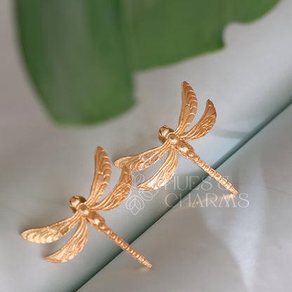 GOLDEN STATEMENT DRAGONFLY EARRINGS