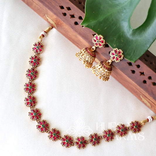 TRADITIONAL PUSHPA NECKLACE SET