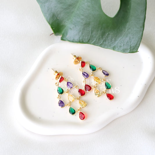 GLOSSY MULTICOLOUR AURORA DROPS EARRING (COLOURS AVAILABLE)