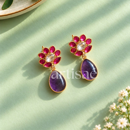 ISADORA AMETHYST LONG PENDANT NECKLACE SET