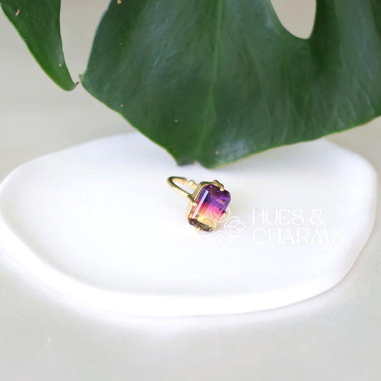 GLOSSY MULTICOLOUR RECTANGLE SHAPE ADJUSTABLE RING (COLOURS AVAILABLE)