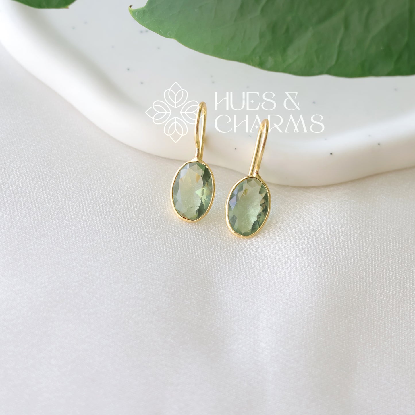 GOLDEN OVAL GLOSSY DROP EARRING (COLOURS AVAILABLE)