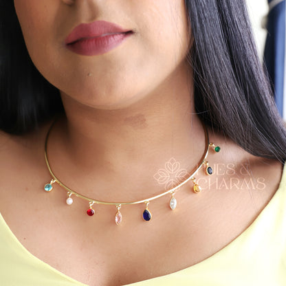 GLOSSY DROP MULTISHAPE NECK CUFF (COLOURS AVAILABLE)