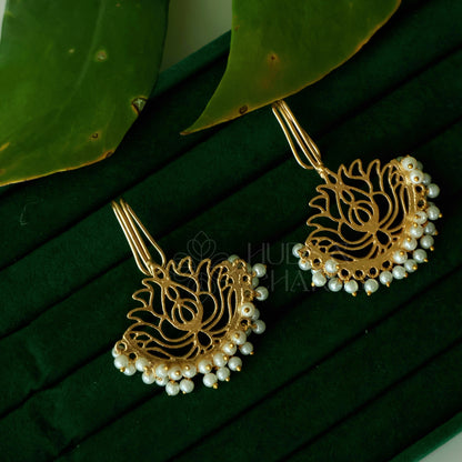 GOLDEN LOTUS BUGADI WITH PEARLS