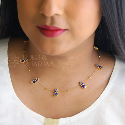 DROPS FLOATING NECKPIECE - BLUE