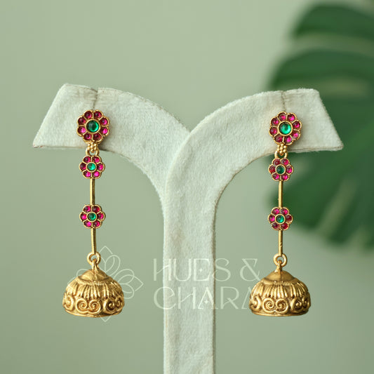 TRADITIONAL PADMARAGA STICK JHUMKA (Colours available)