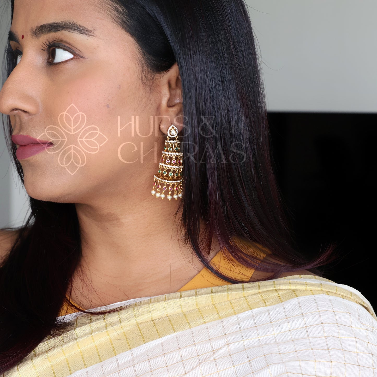 GOLDEN AD STEP JHUMKA| PREMIUM JEWELLERY
