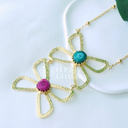 GOLDEN BUTTERFLY LONG NECKPIECE
