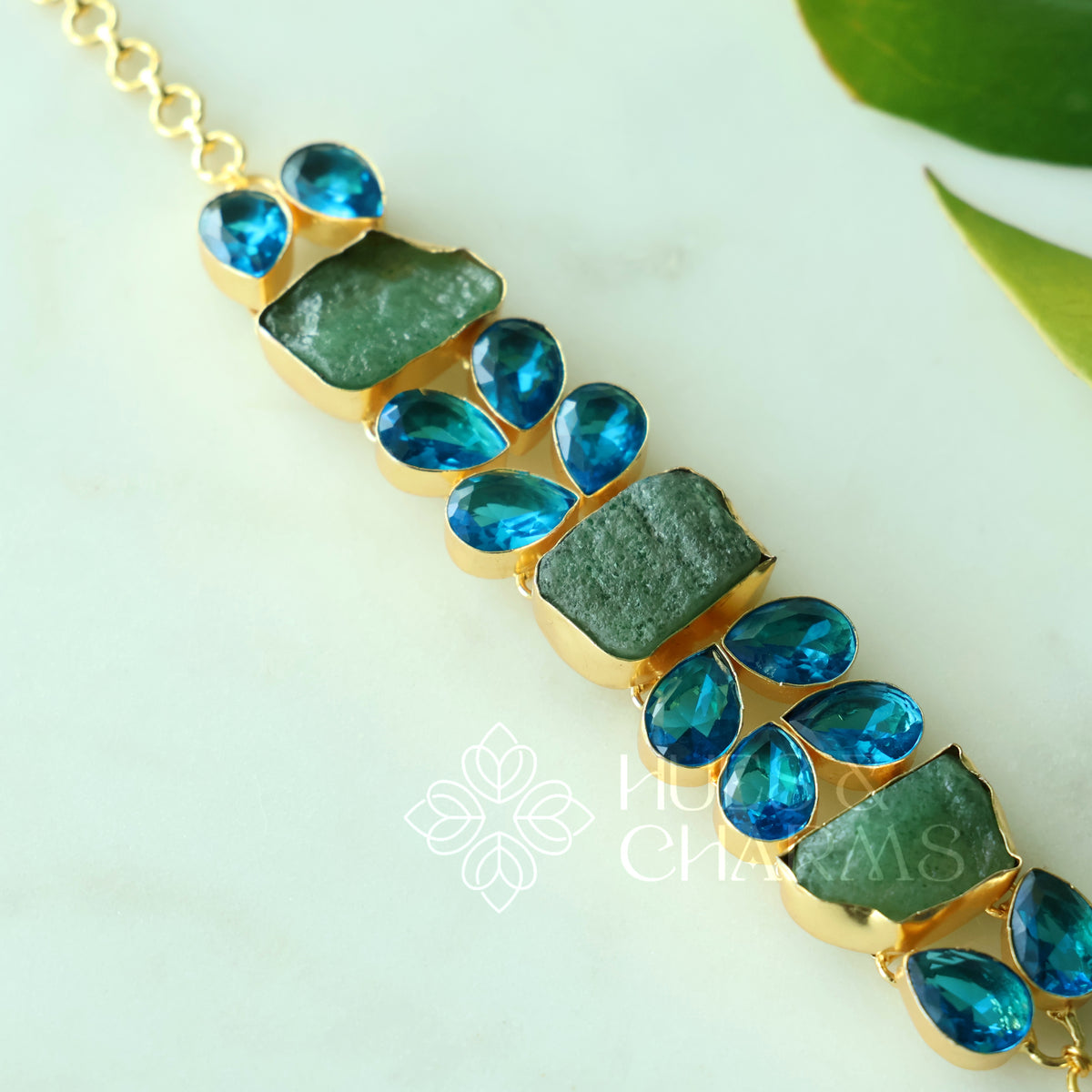 NATURAL STONE FLOREA BOLD CHOKER (Colours available )