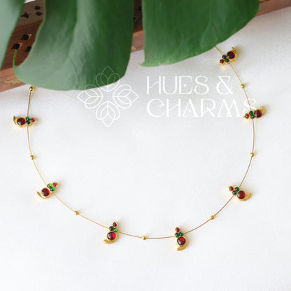 DROPS FLOATING NECKPIECE - RED & GREEN