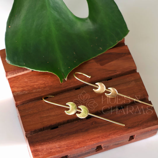 GOLDEN TWIN HALF MOON EAR CUFF