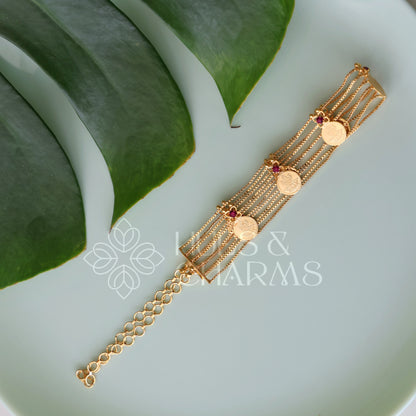 TRADITIONAL KASHU LAKSHMI COIN CHOKER SET | GOLD PLATED