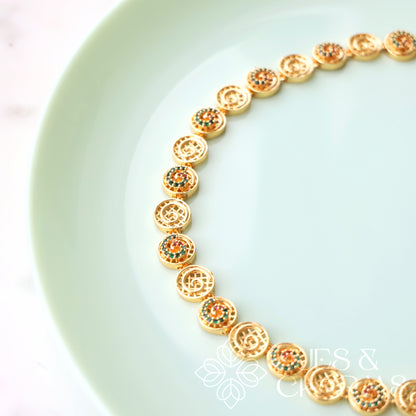 GOLDEN RAGA AD NECKLCE |GOLD PLATED (Colours available)