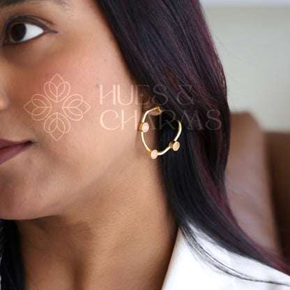 GOLDEN WILLOW CIRCLE EARRINGS (COLOURS AVAILABLE)