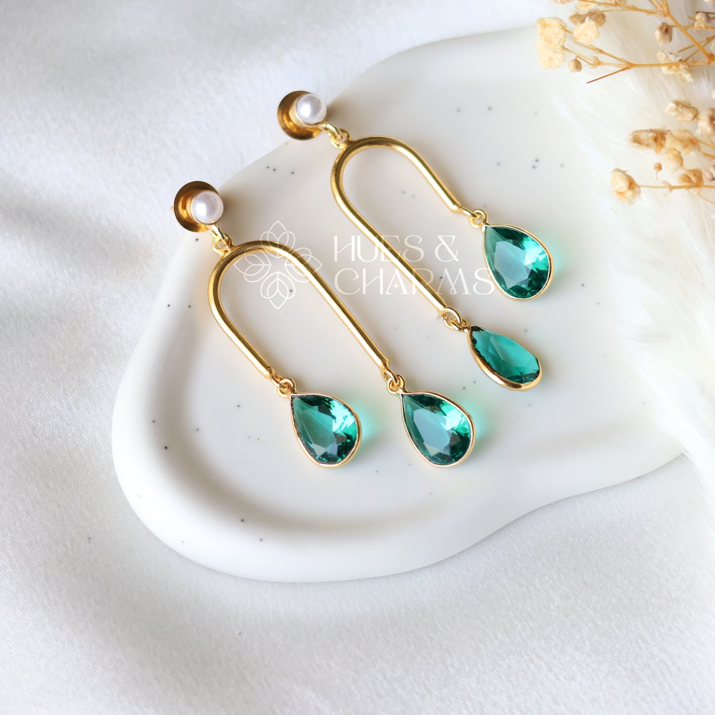 GLOSSY DROP PEARL EARRINGS (COLOURS AVAILABLE)