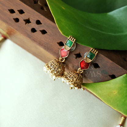 GOLDEN VAIBHAVAM PALAKKA NECKLACE SET (Colours available)