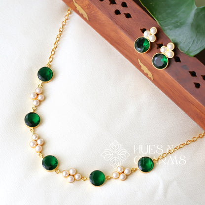 GLOSSY ROUND AURORA NECKLACE SET (COLOURS AVAILABLE)