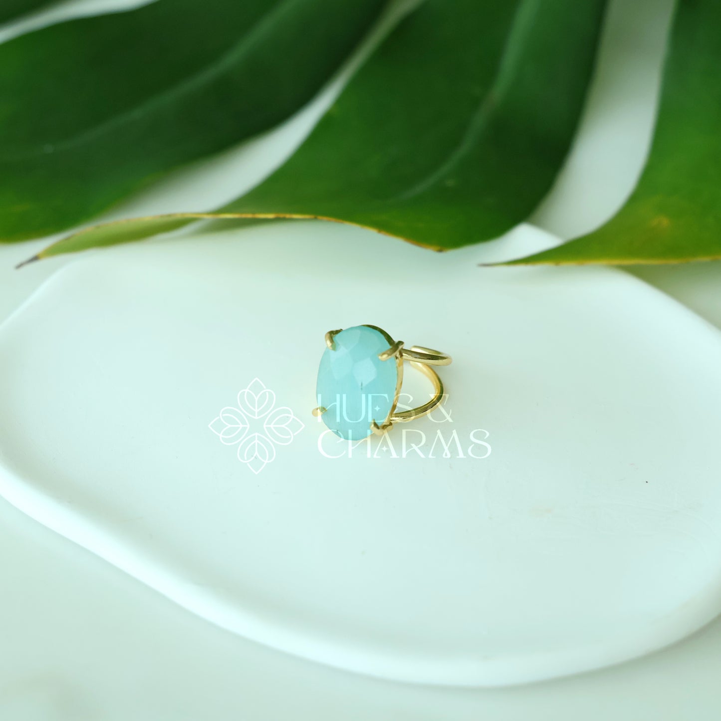 GLOSSY MIXED-CUT  ADJUSTABLE RING (Multiple shapes & colours available)