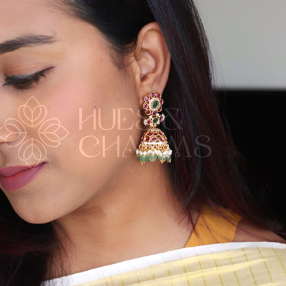 GOLDEN RATNA PUSHPA JHUMKA | PREMIUM JEWELLERY