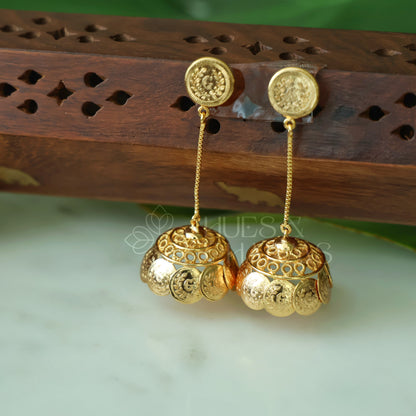 GOLDEN TARANGINI COIN JHUMKA (NON IDOL VERSION) | GOLD PLATED