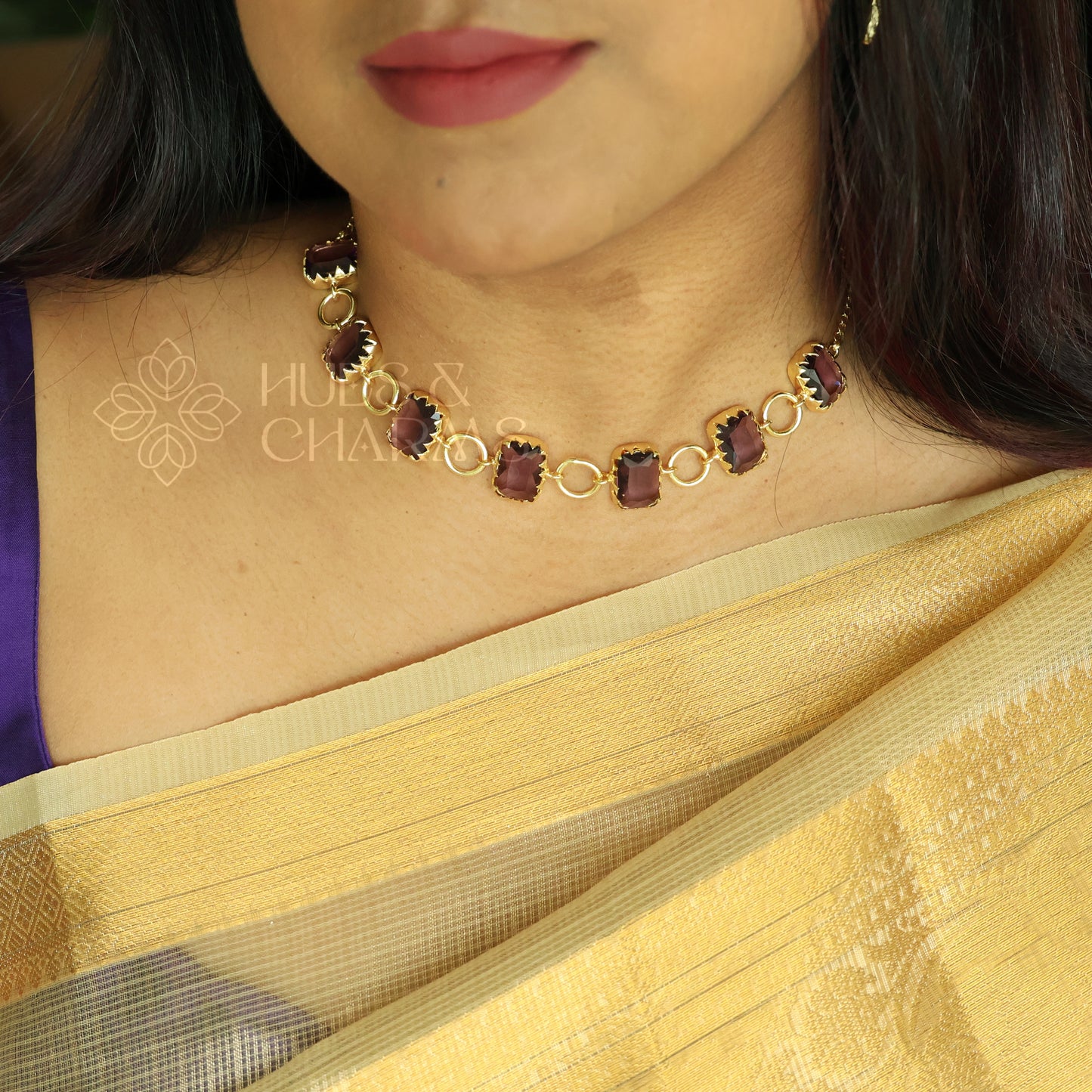 GLOSSY RECTANGLE LUMINA NECKLACE SET (COLOURS AVAILABLE)