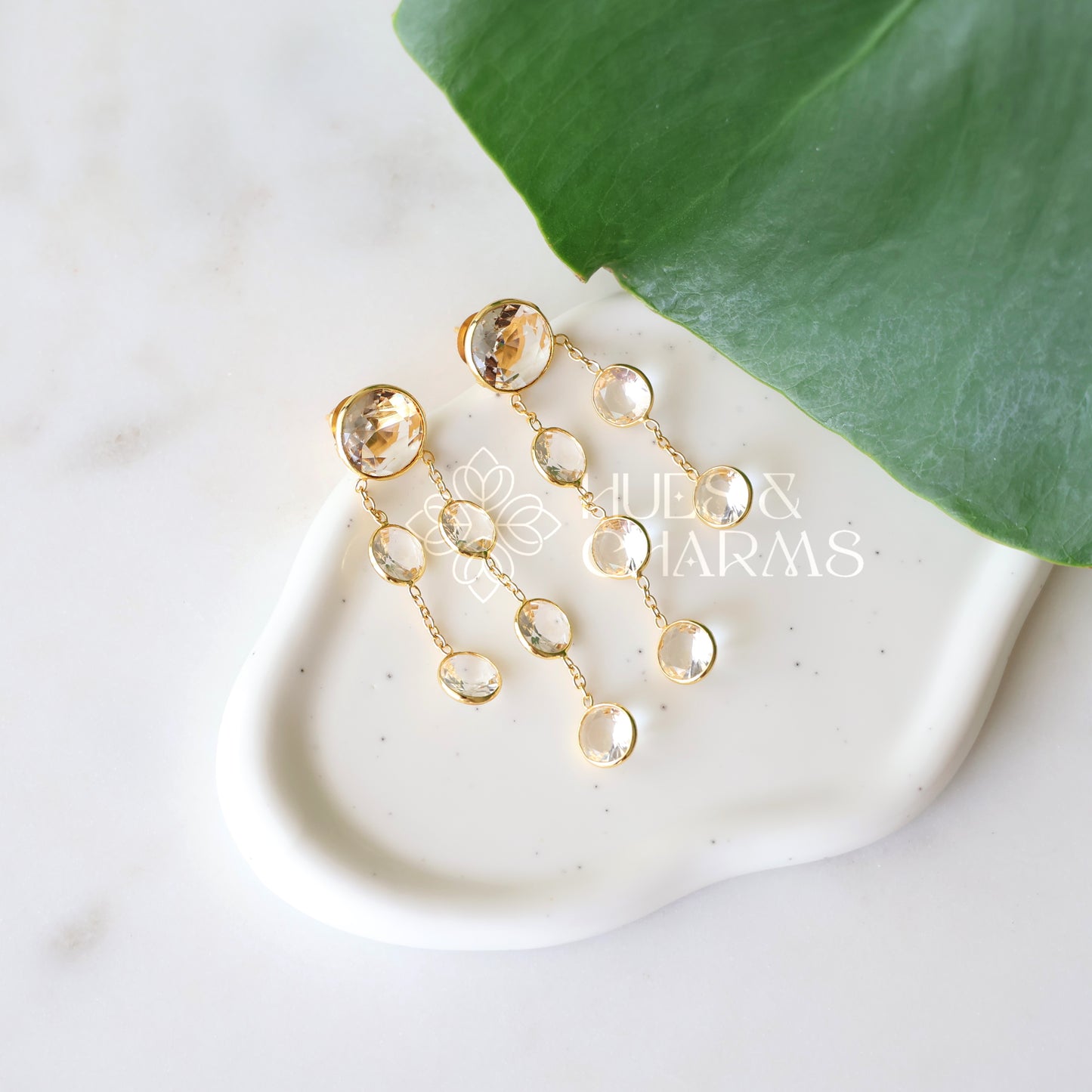 GLOSSY ROYAL AZURE FALL EARRINGS (COLOURS AVAILABLE)