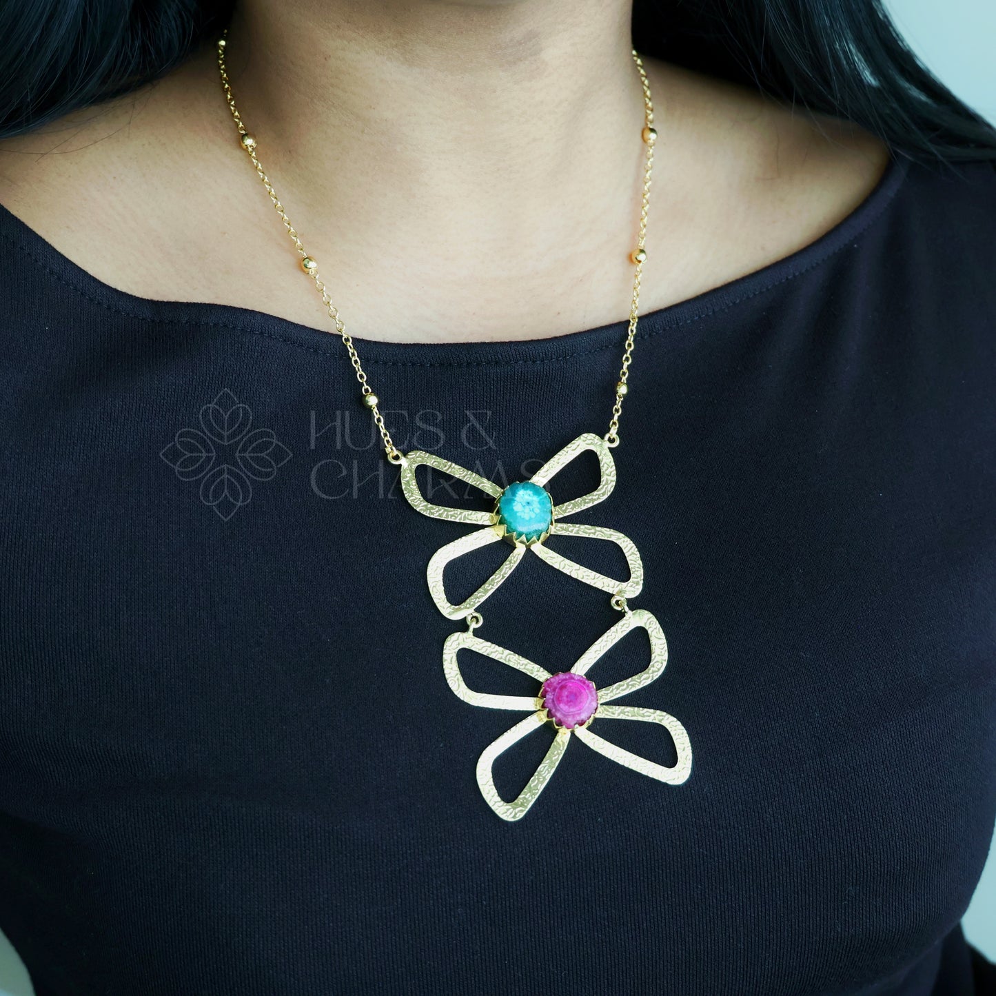GOLDEN BUTTERFLY LONG NECKPIECE