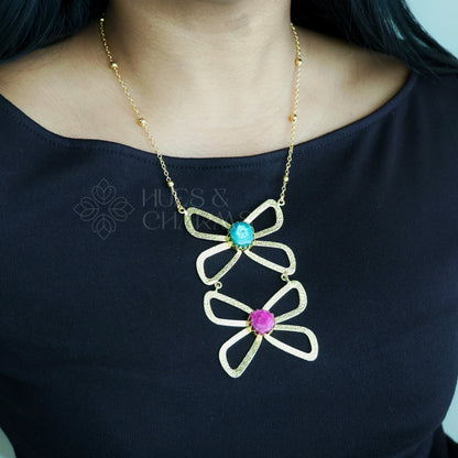 GOLDEN BUTTERFLY LONG NECKPIECE