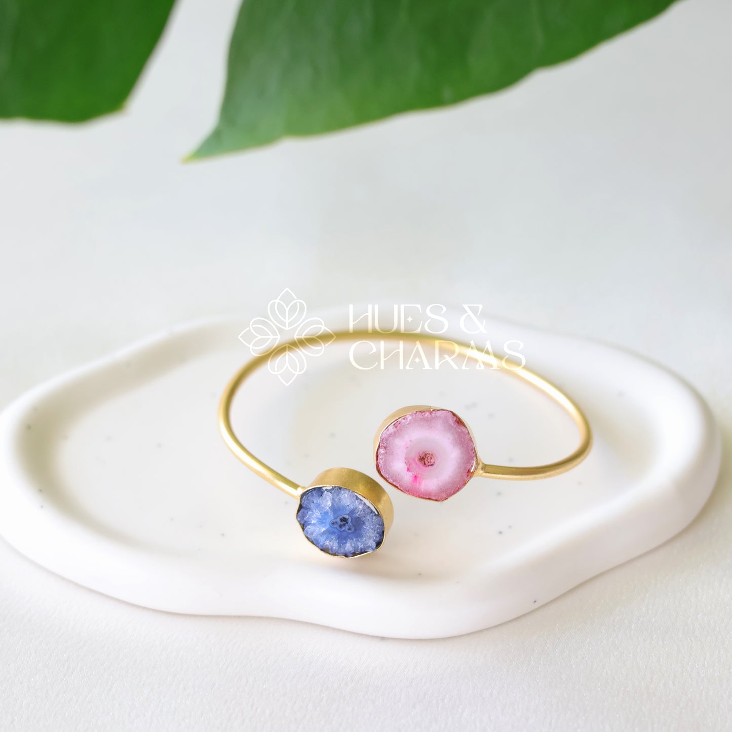 SOLAR AGATE DUAL STONE BANGLE (COLOURS AVAILABLE)