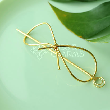 GOLDEN BOW HAIR BUN CAGE