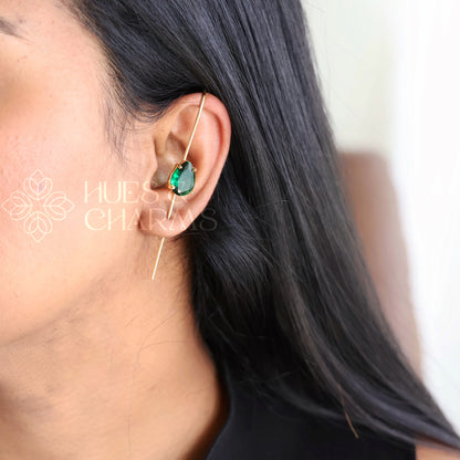 GOLDEN GLOSSY DROP SHAPE EAR CUFF