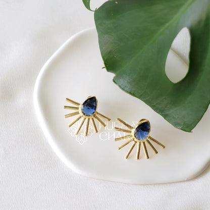 GOLDEN GLOSSY TEARDROP RADIANCE EARRINGS (COLOURS AVAILABLE)